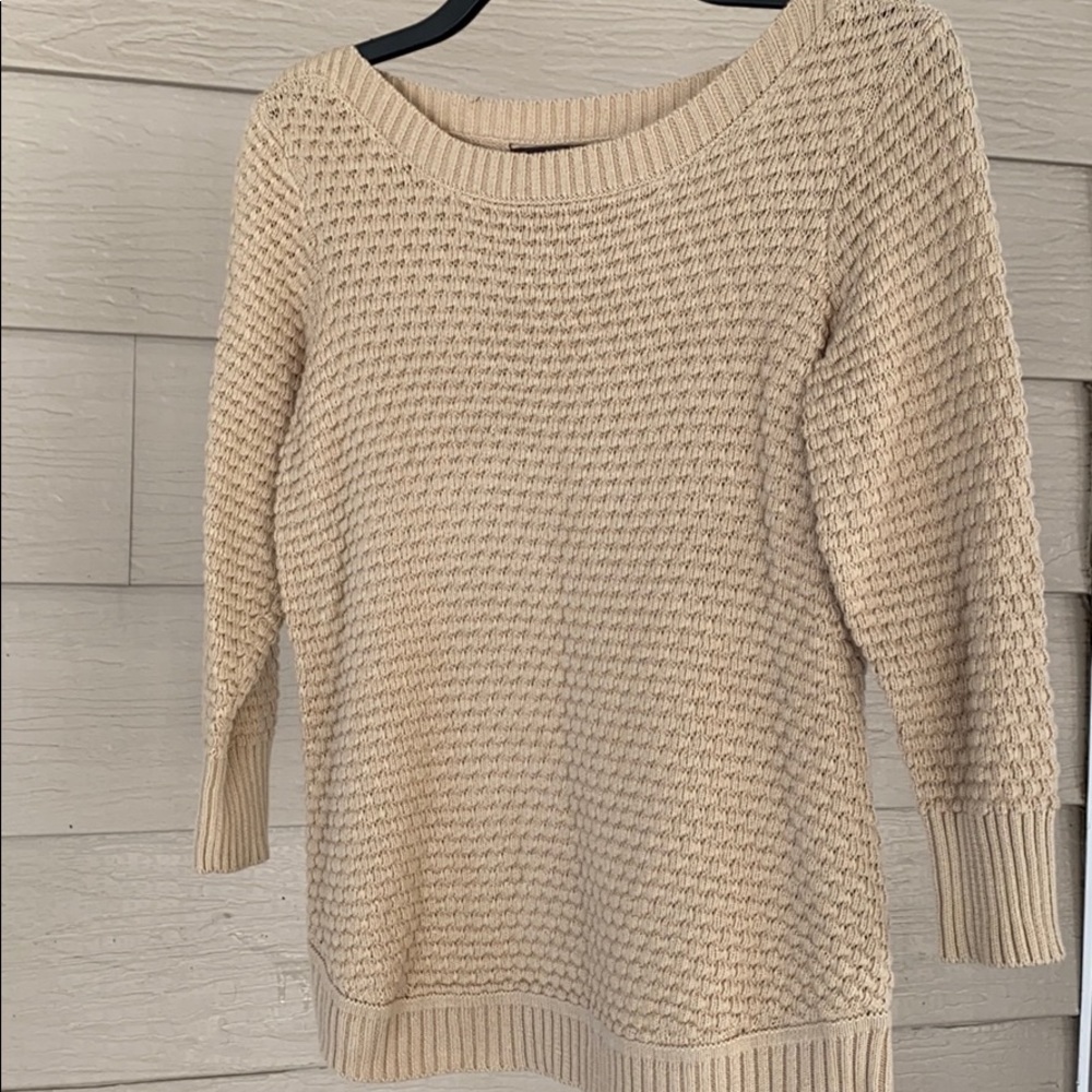 Fever Tan knitted 3/4 sleeve blouse